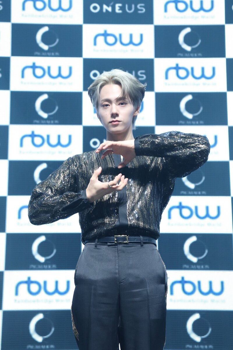 230508 ONEUS Hwanwoong at the press showcase for their 9th EP “Pygmalion” documents 2