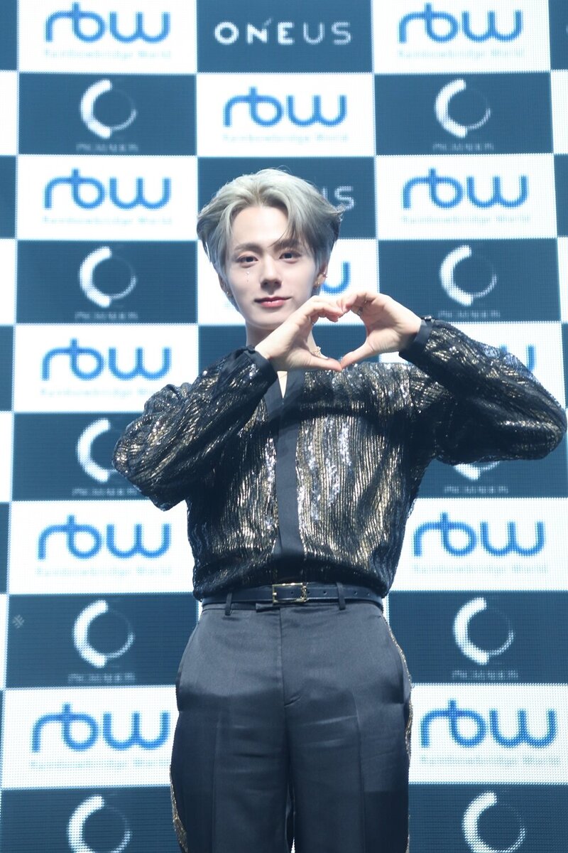 230508 ONEUS Hwanwoong at the press showcase for their 9th EP “Pygmalion” documents 1