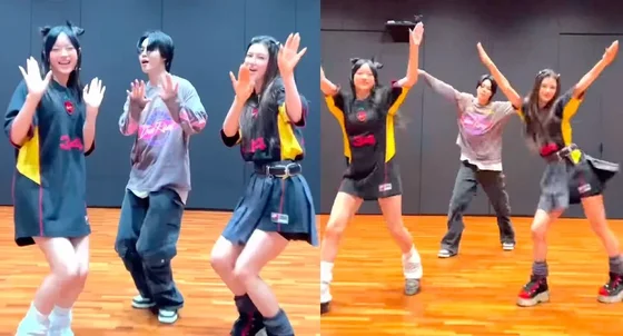 BTS Jimin Takes on NewJeans "ETA" Dance Challenge With Hanni and Danielle