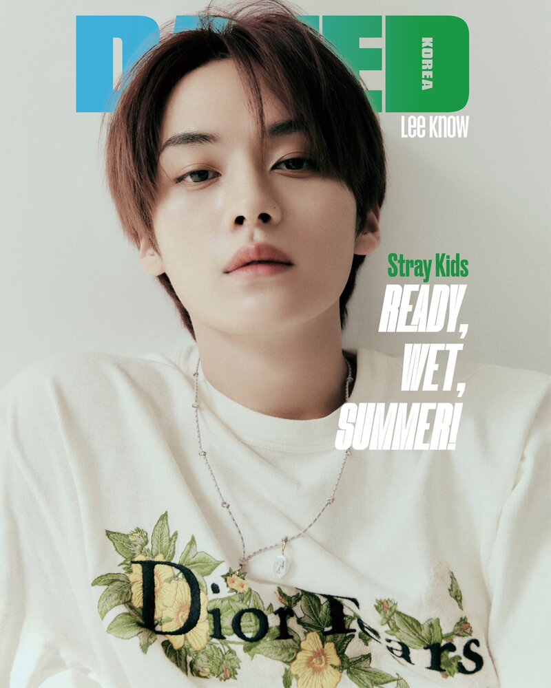 Stray Kids Lee Know, Seungmin, I.N for Dazed Korea X DIOR | July 2023 Issue documents 2